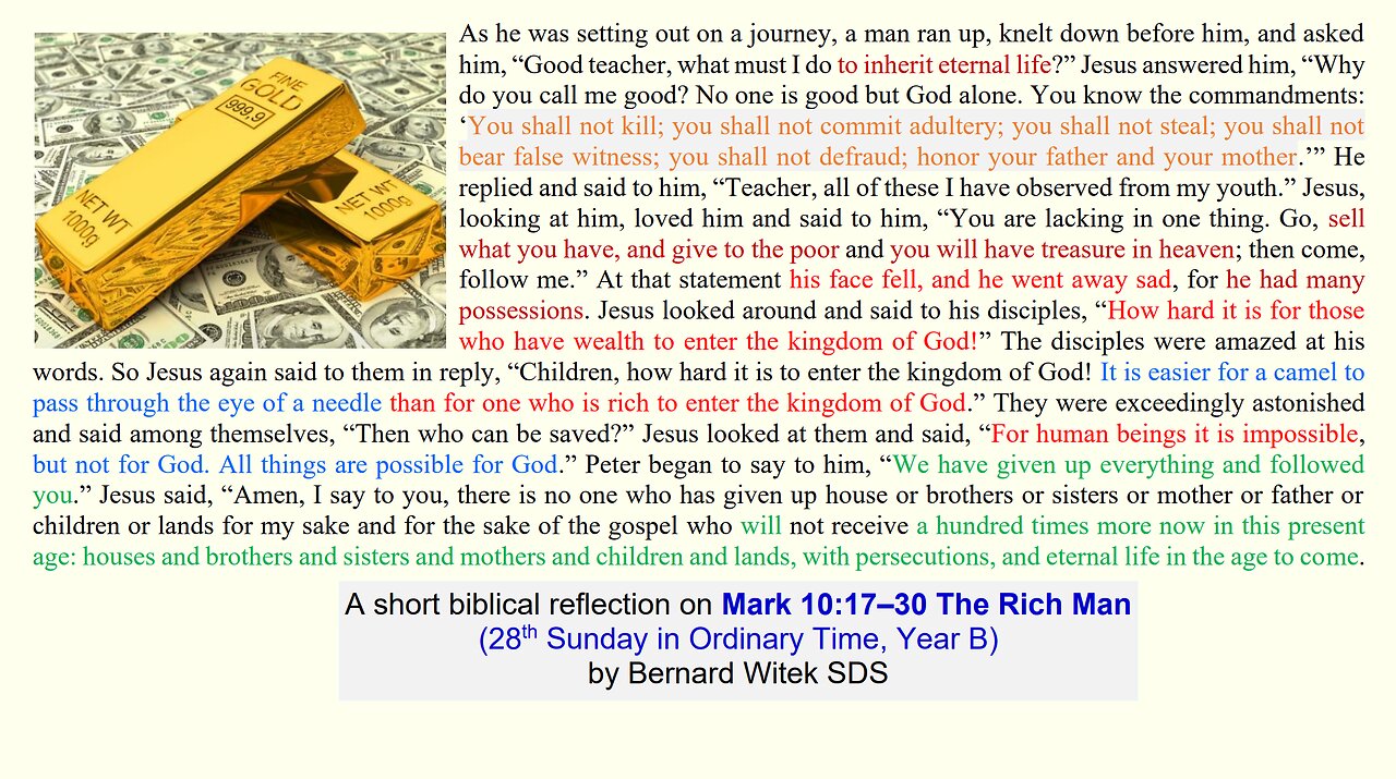 Mark 10:17–30 The Rich Man