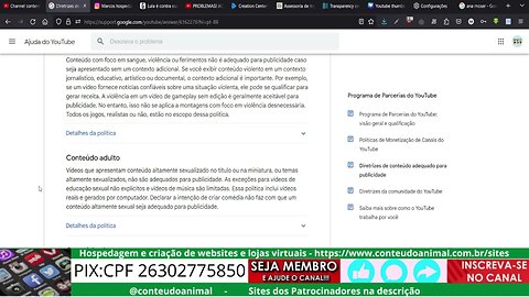 Diretrizes de conteúdo adequado para publicidade no youtube