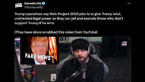 Kamala HQ frame Tim Pool and Project 2025, gets ratioed