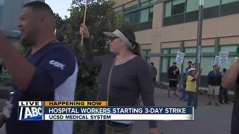 University of California workers in San Diego, across state begin 3-day strike