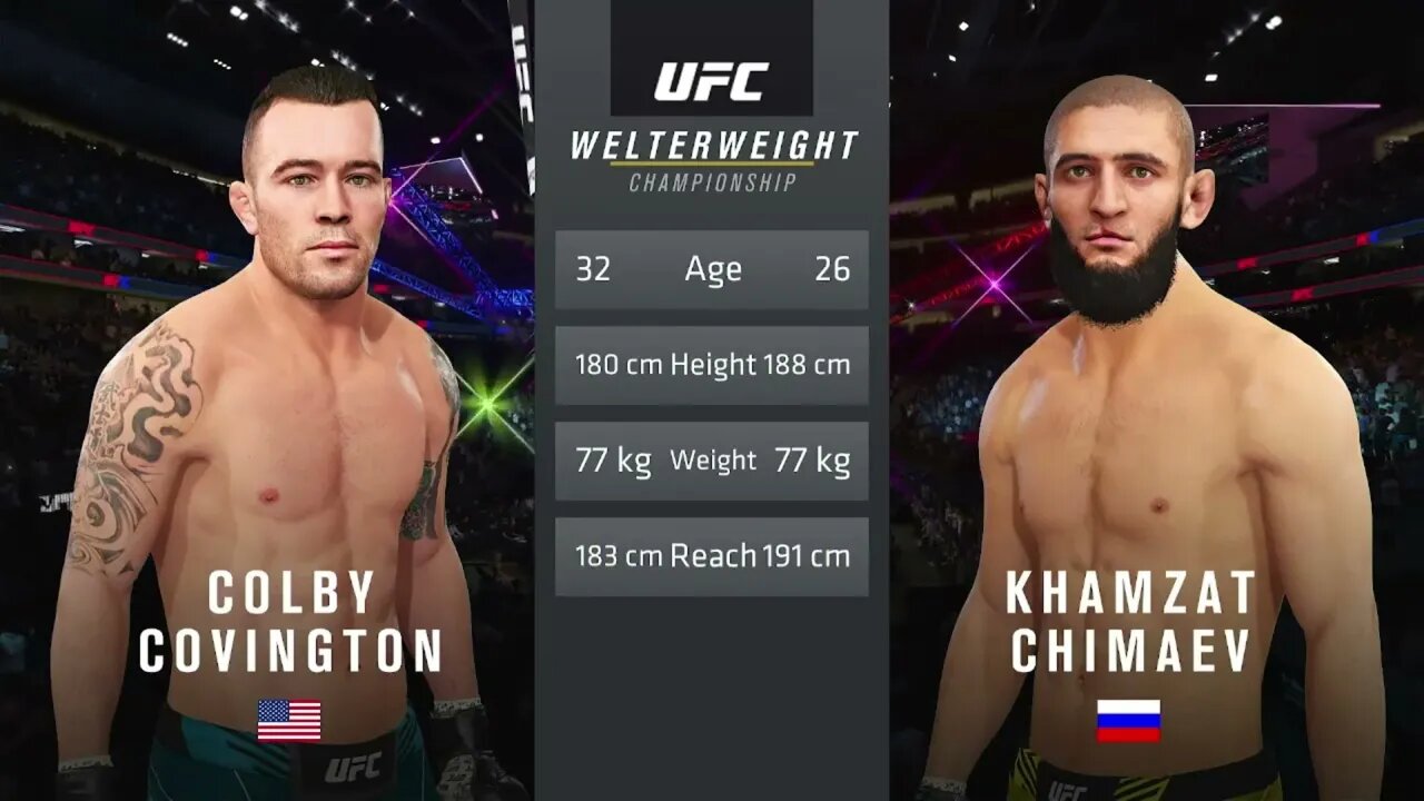 Colby Covington vs Khamzat Chimaev ufc 4 cpu vs cpu