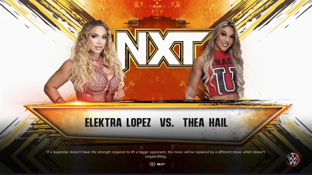 NXT Thea Hail vs Elektra Lopez