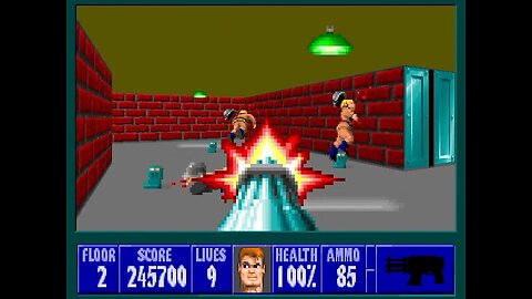 Wolfenstein 3D, DOS, 1992 - 100% Complete, Episode 2 Floor 2