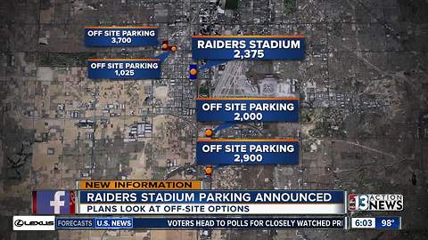 Raiders stadium parking plans look at off-site options