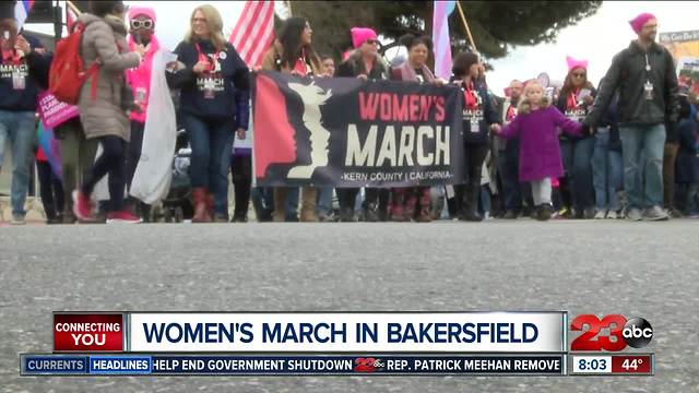 Thousands flood downtown Bakersfield streets for Women's March Kern County