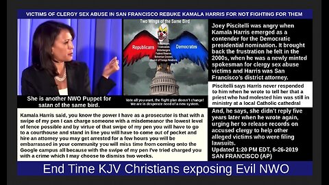 VICTIMS OF CLERGY SEX ABUSE IN SAN FRANCISCO REBUKE KAMALA HARRIS FOR NOT FIGHTING FOR THEM