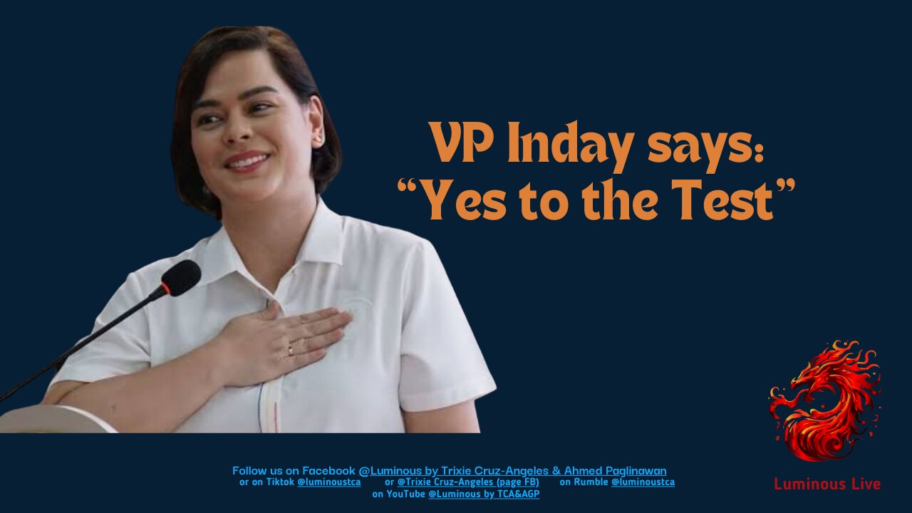 VP Inday says Yes to the Test