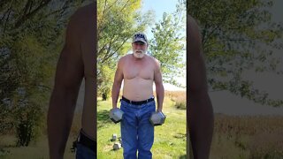 60lbs dumbbells Shrugs, Crazy 🤪 old man