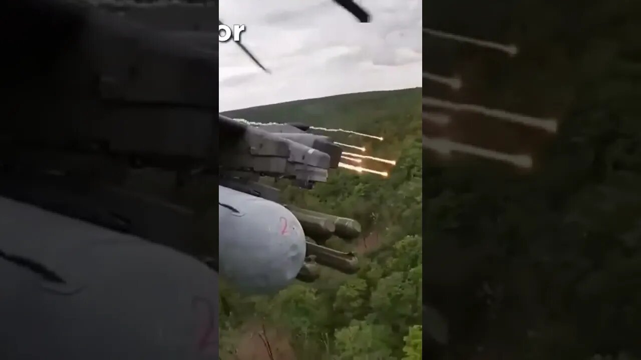 Helicopters of the Russian Aerospace Forces strike at the positions of the Armed Forces of Ukraine