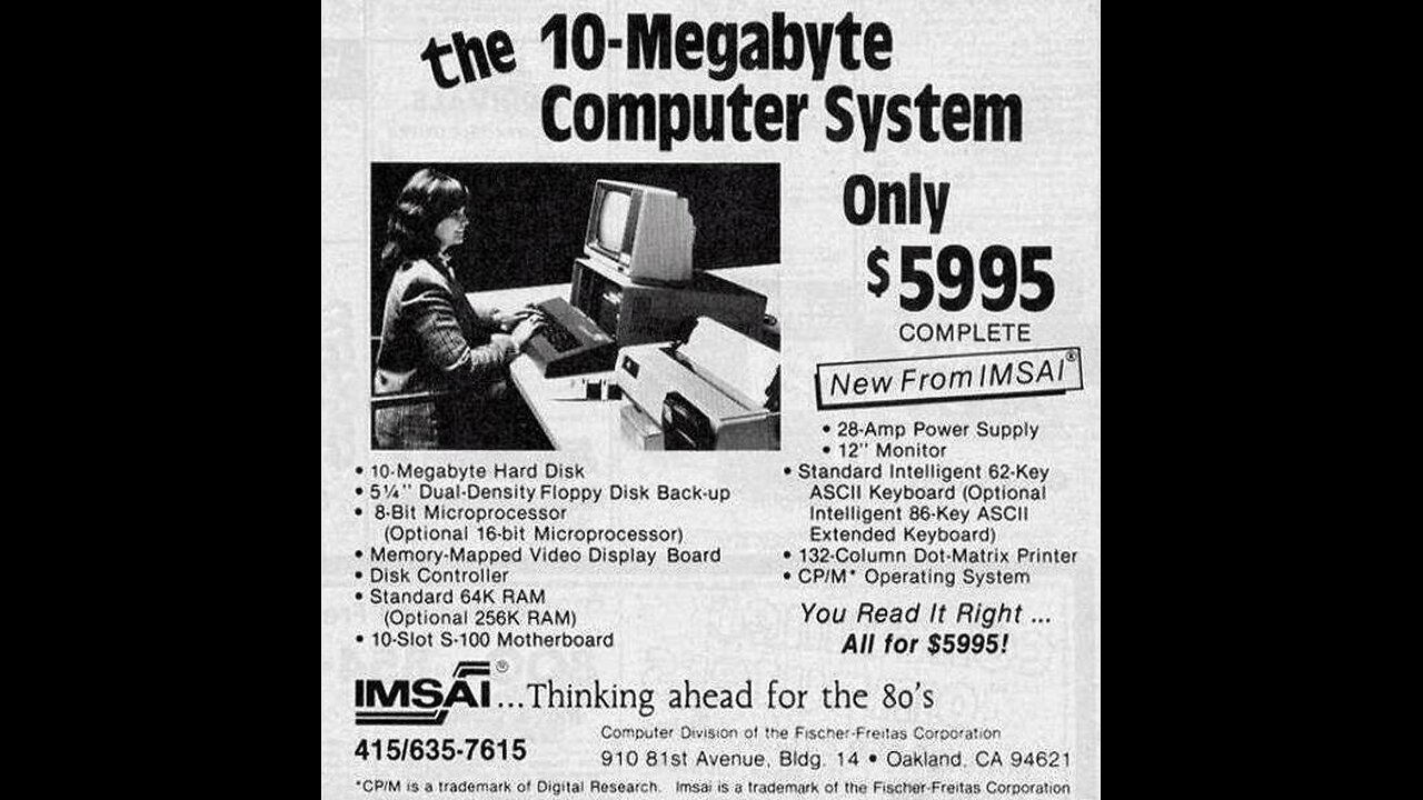 A computer with a 10 MB hard drive for only $5,995. USA, 1977.