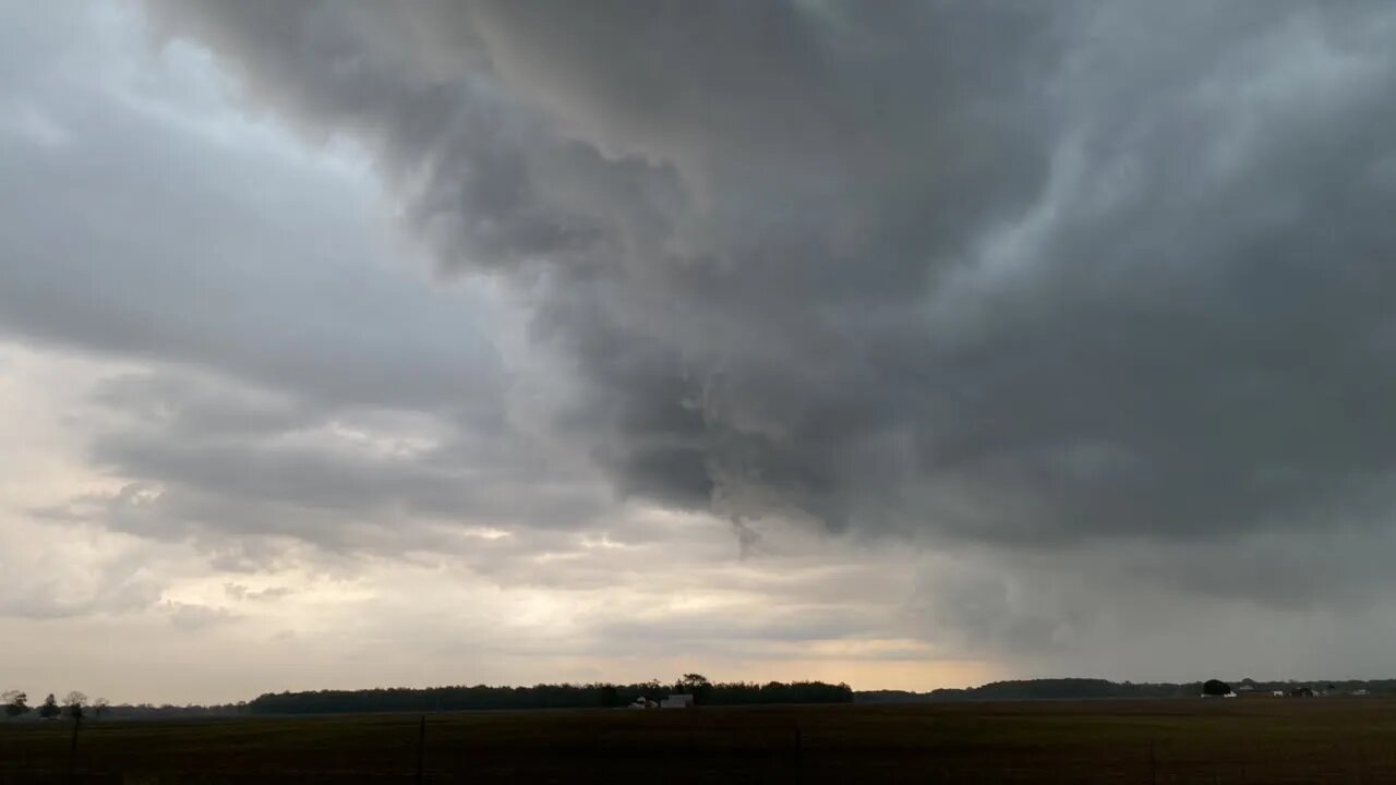 DRONE FOOTAGE of developing mesocyclone in Marion, Indiana