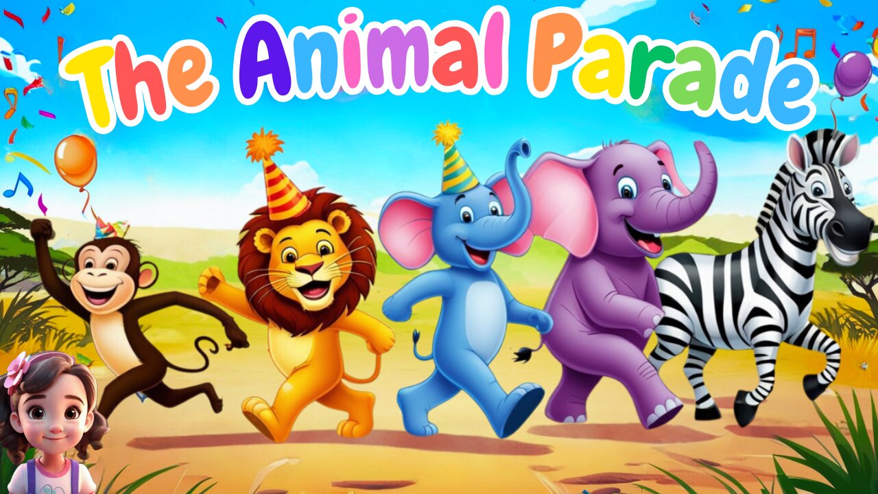 The Animal Parade | New Fun Animal Rhyme for Kids by Kiddzera🎵 #nurseryrhymes #kidssong