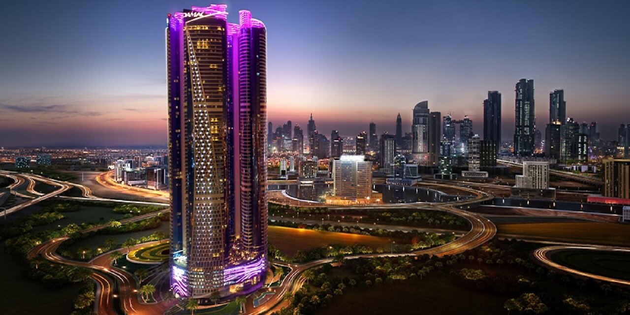 View from the city of Dubai. constellations