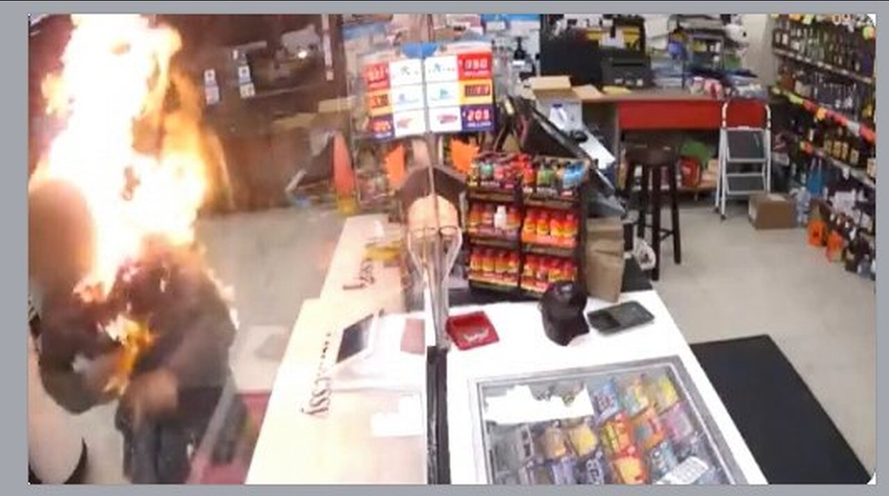 BLACK SETS ASIAN STORE CLERK ON FIRE. AGAIN