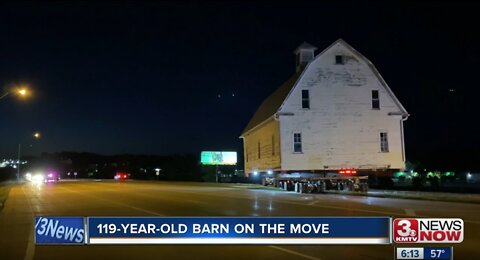 119-year-old barn on the move