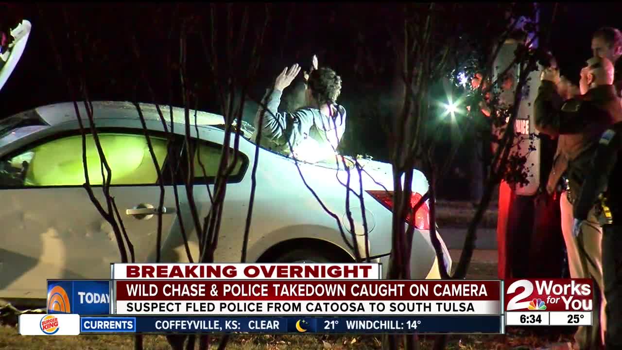 Wild chase, takedown caught on camera
