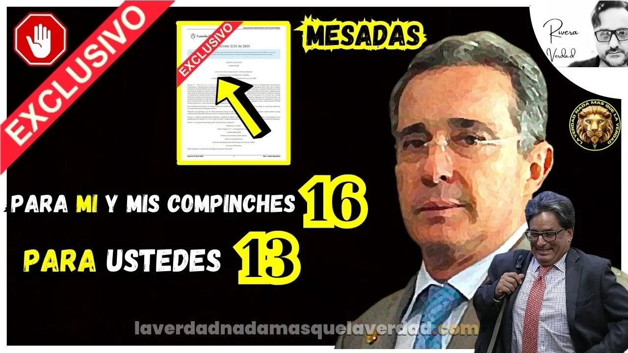 URIBE QUITO UNA MESADA Y EL CON SUS COMPINCHES SE PUSIERON 4 MESADAS - POR DECRETO