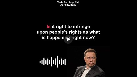 Elon says: 'Give people back their freedom! Is it right to take away people's rights?