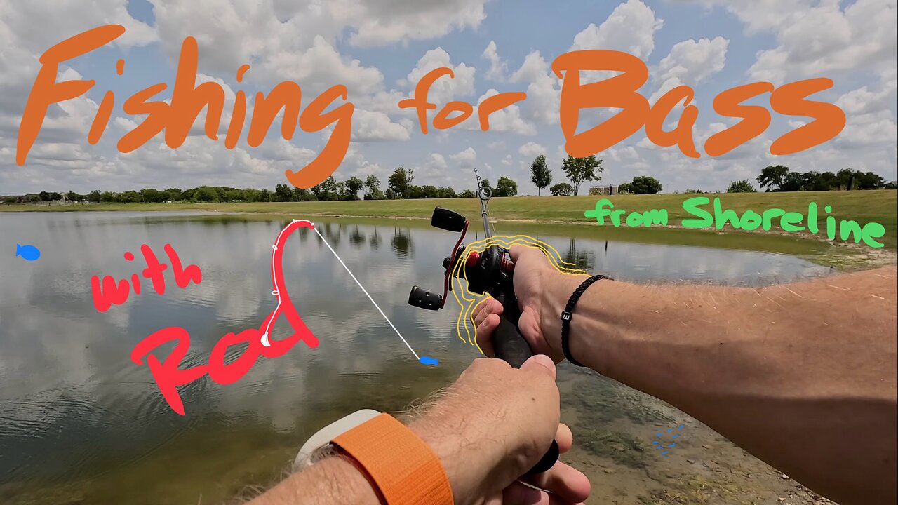 Fishing for Bass with Rod from Bank