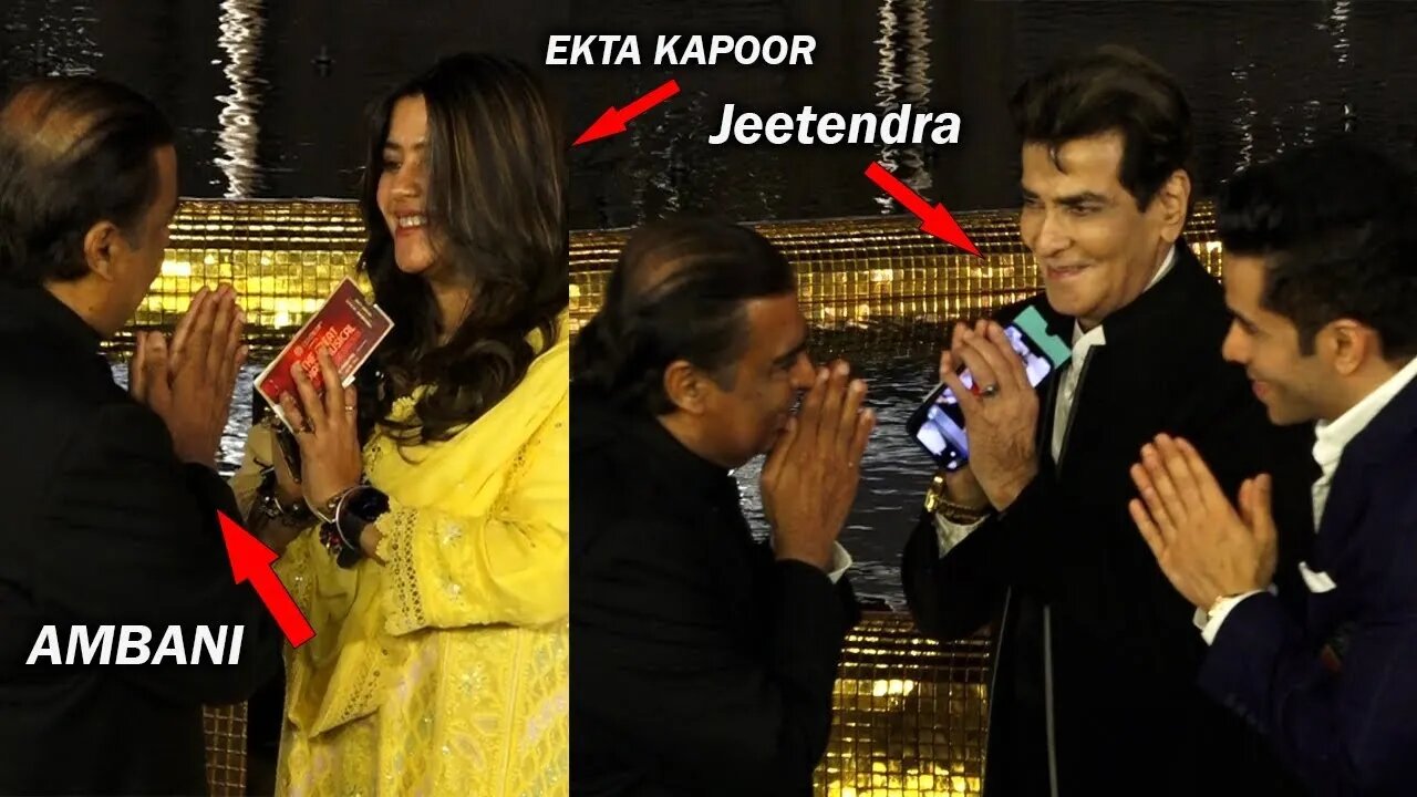 Yeh Hai Asli Sanskar - Mukesh Ambani Greet Jeetendra, Ekta Kapoor, Tusshar with Folded Hands