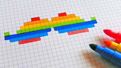 how to Draw Rainbow moustache - Hello Pixel Art by Garbi KW