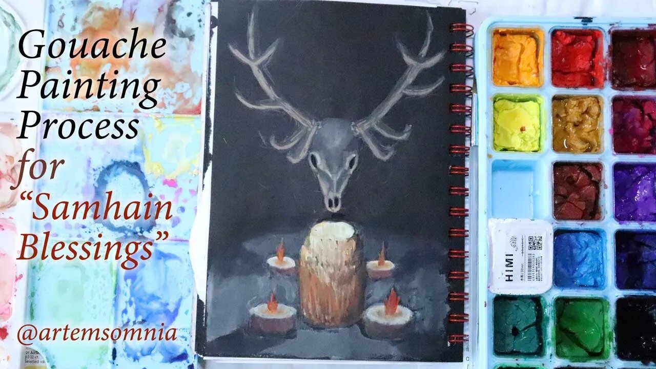 Gouache Painting Tutorial : Samhain Blessings