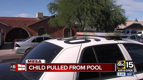 Child pulled from pool in Mesa, unresponsive