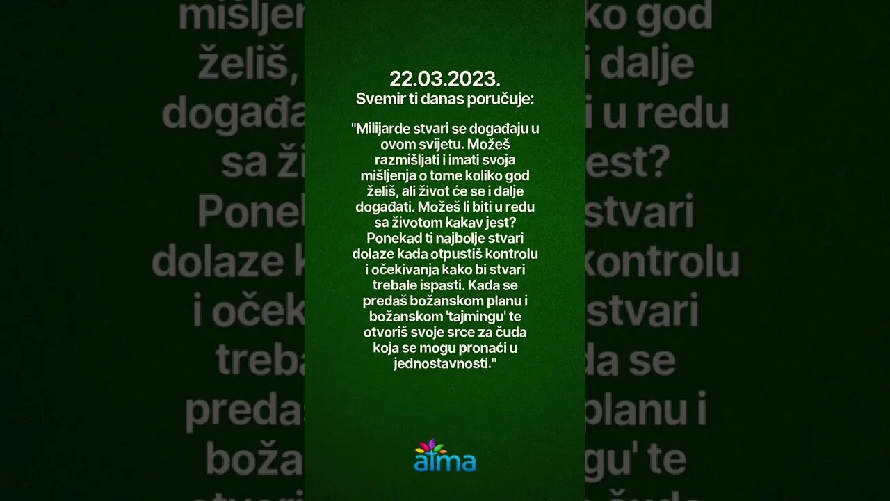 Poruka Svemira 22.03.2023. 💙