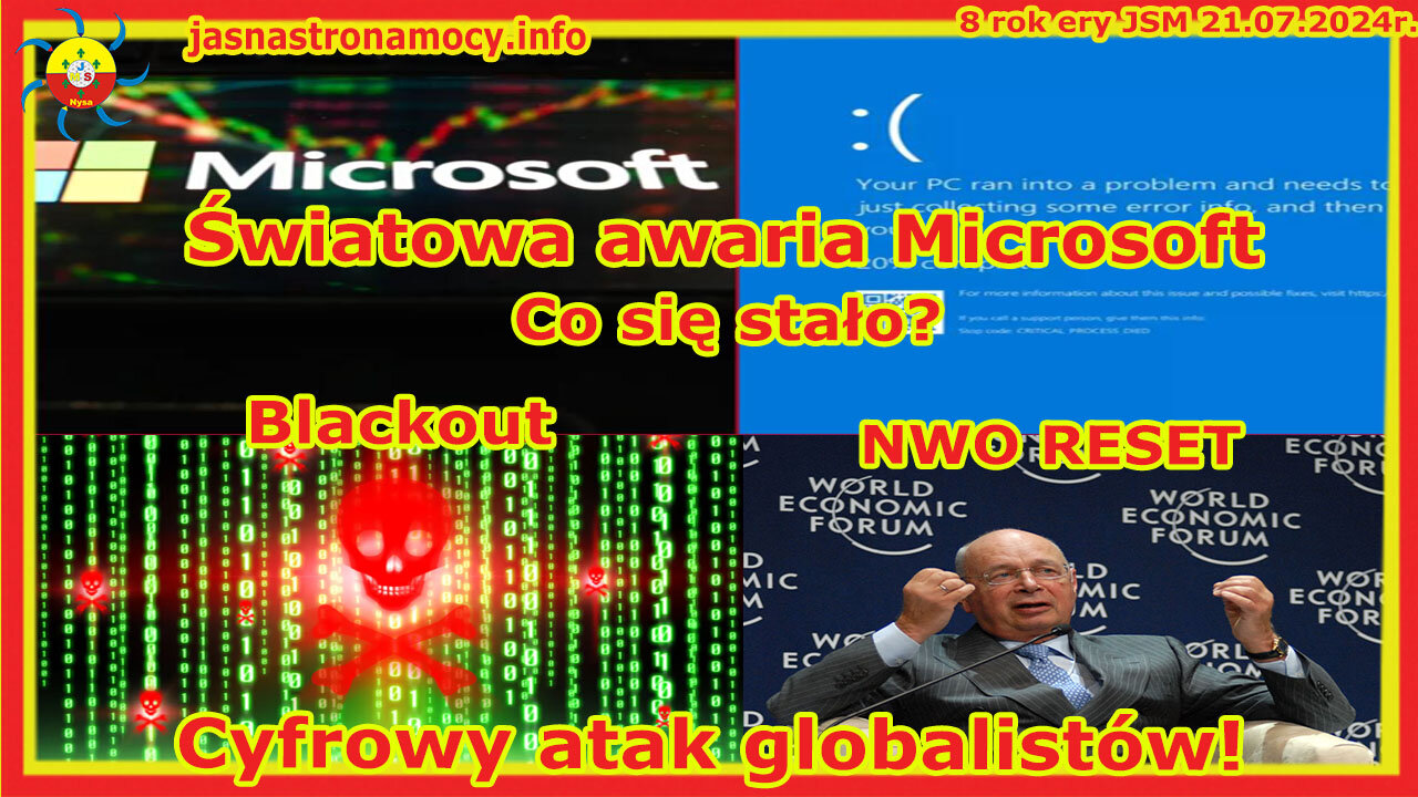 Światowa awaria Microsoft Blackout Cyfrowy atak globalistów! NWO RESET