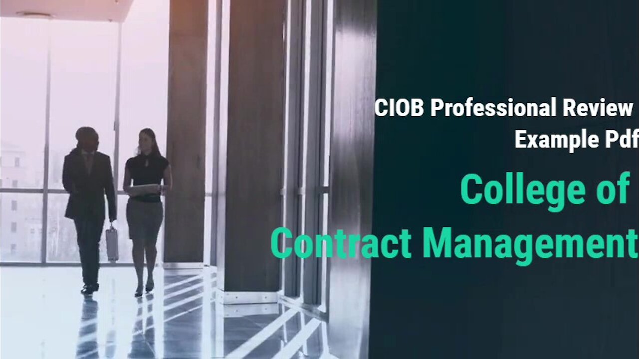 CIOB Professional Review Example Pdf | 100%