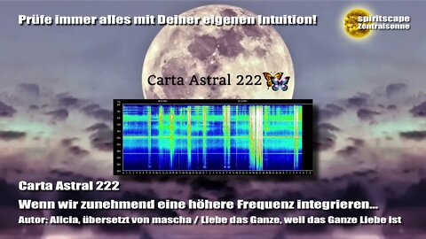 Carta Astral 222 - Wenn wir zunehmend eine höhere Frequenz integrieren
