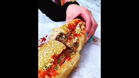 🤩Eggplant parm sandwich | @southphillyexp on IG 🍆🥪 #shorts