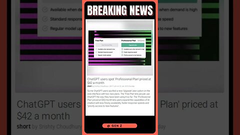 ChatGPT users spot 'Professional Plan' priced at $42 a month