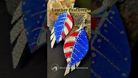 Stars and Stripes 3 inch drop leather feather earrings #genuineleather #leatheraccessories #leather