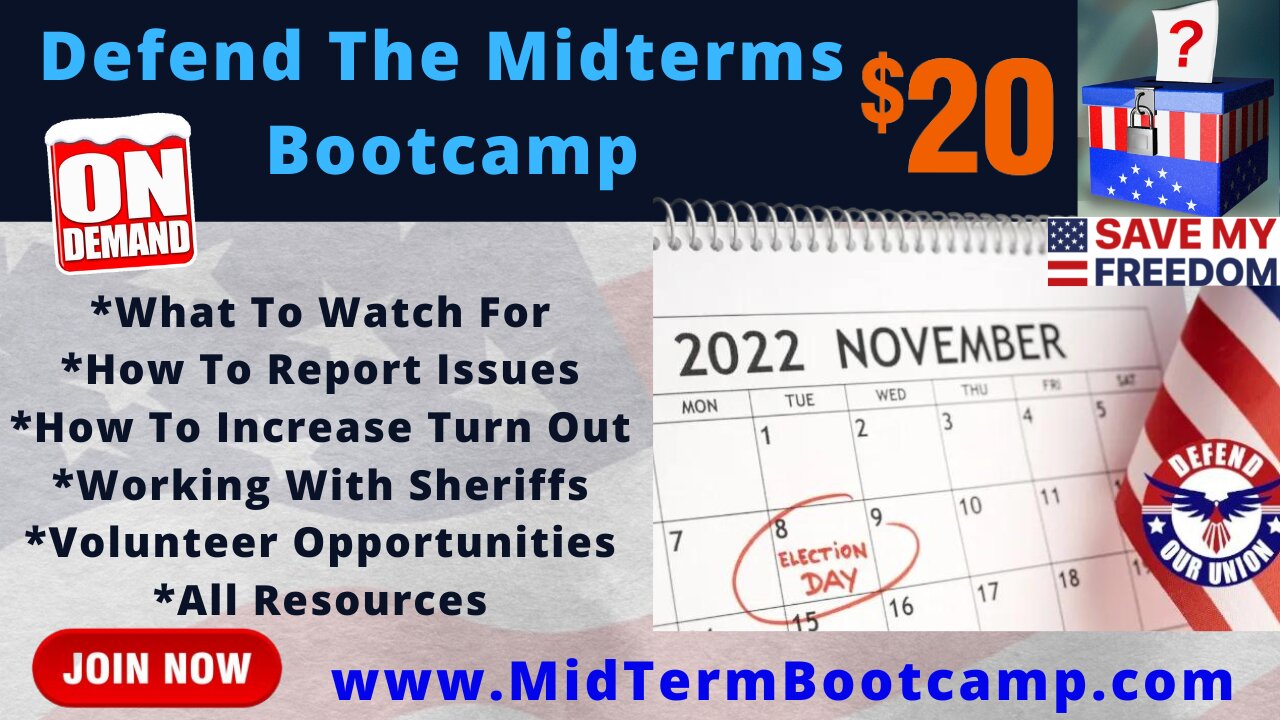 384: MIDTERM BOOTCAMP - Get Serious, Fear God & Win - The ONLY Strategy To Save America! On-Demand Training & Resources To Get On The Battlefield. SIGN UP TODAY...America Needs YOU!