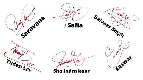 How to create a signature Signature style of my name in English