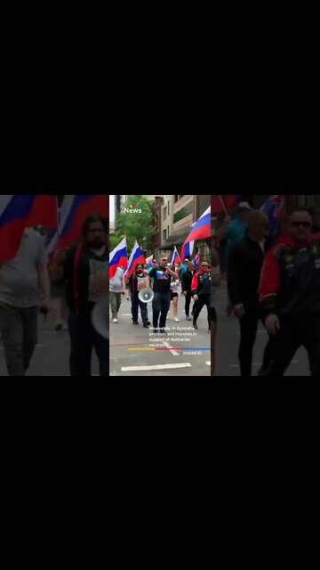 Sidney, Australia, protesters marches in support of Australian neutrality over Ukraine conflict