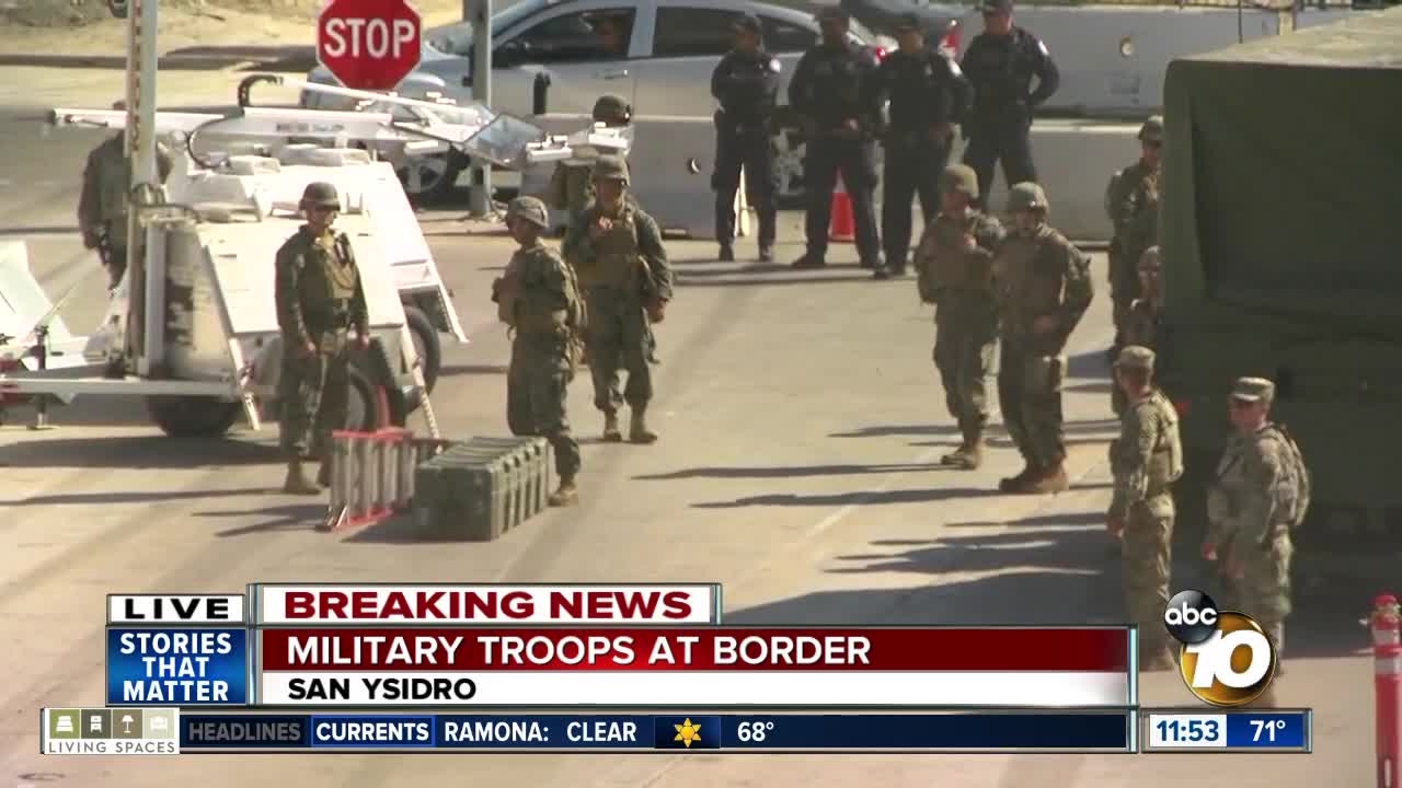 Military troops at San Ysidro border