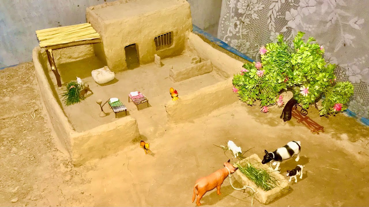 How they make mud house in village | how to make village model