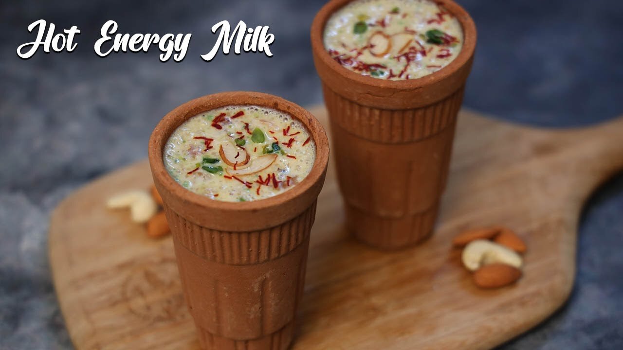 Winter Special Hot Energy Milk | Rich Tasty Dry Fruit Healthy Milk