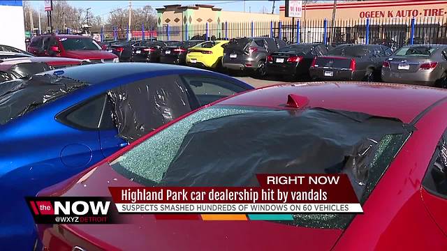 Highland Park car dealership hit by vandals