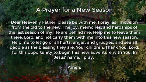 A Prayer for a New Season (Prayer for Moving on and Letting Go)