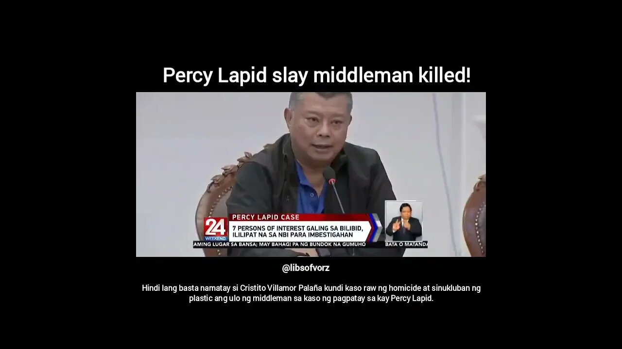 Percy Lapid slay middleman Cristito Villamor Palaña killed?