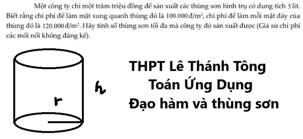 THPT Lê Thánh Tông: Một công ty chi một trăm triệu đồng để sản xuất các thùng sơn hình trụ có dung