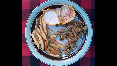 Fried Dandelions with a Cajun Dipping Sauce