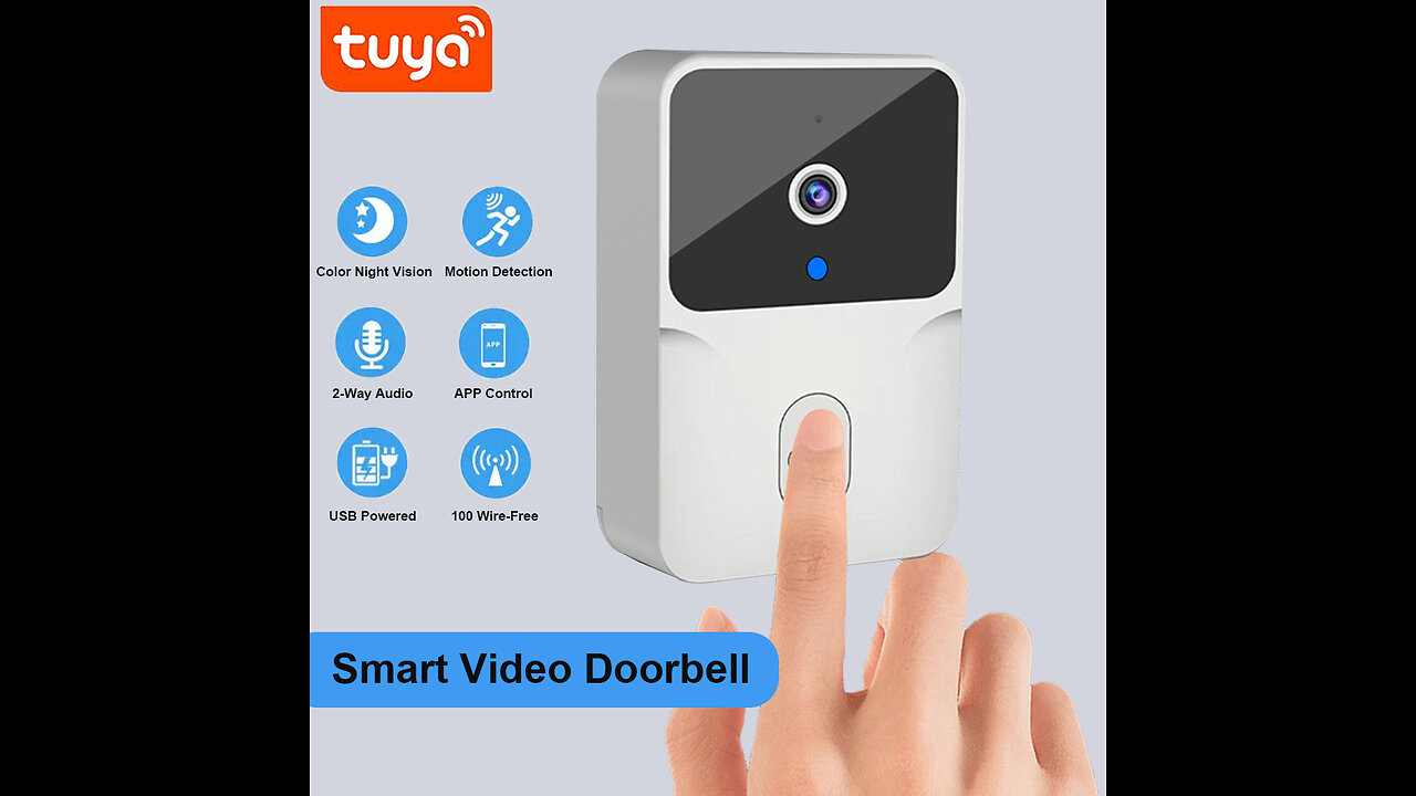 Tuya WiFi Video Doorbell Wireless HD Camera PIR Motion Detection