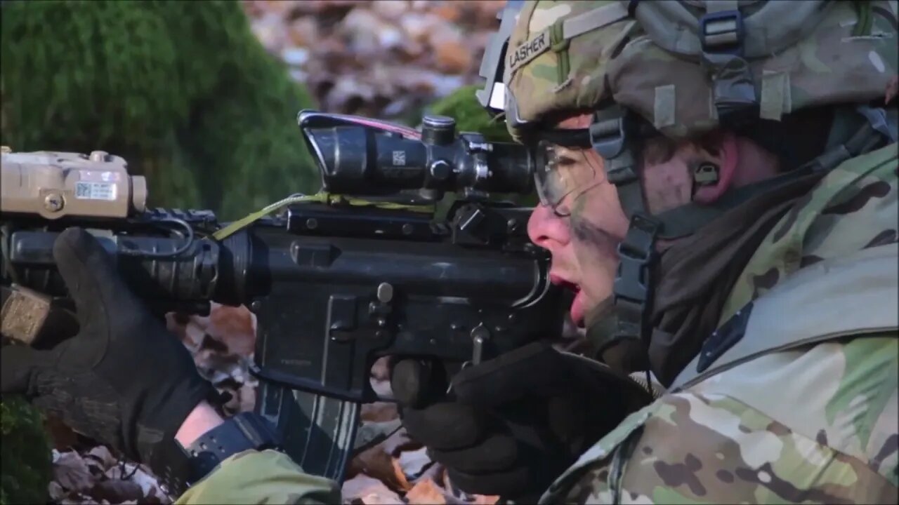 U.S. Paratroopers Engage Enemy Targets - Exercise Allied Spirit VI