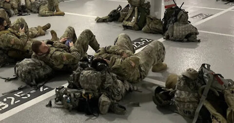 Troops Deserve BETTER! 5000 National Guard Dumped In A GARAGE, 2 Baths, 1 Outlet. NO DISTANCING!