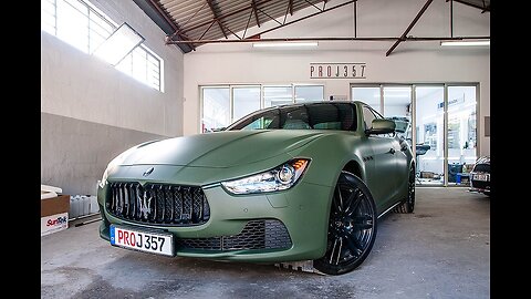 Maserati Ghibli Wrapped in Matte Military Green