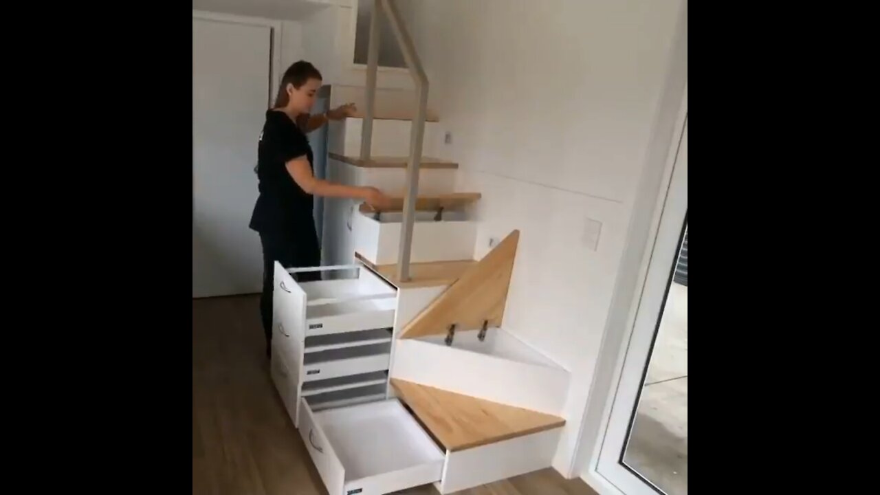 carpenters make multi-functional house stairs - woodworking projects #shorts